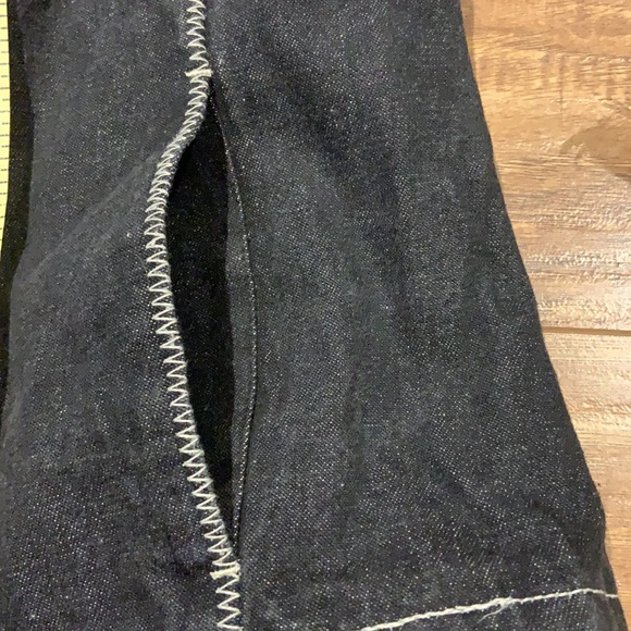 SPANNER Black jean jacket with ruffled cuffs - Picture 8 of 10